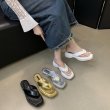 画像6: platform thong leather sandals slippers flip flops 　厚底プラットフォーム トングレザーサンダルスリッパ　　 (6)