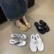 画像7: platform thong leather sandals slippers flip flops 　厚底プラットフォーム トングレザーサンダルスリッパ　　 (7)