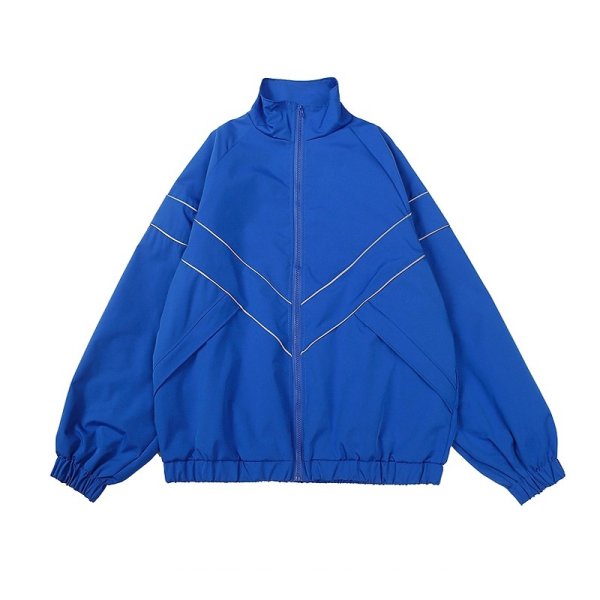 画像1: Unisex stand collar zip up windbreaker jacket uniform  blouson Stadium jumper ユニセックス 男女兼用スタンドカラージップアップウインドブレーカージャケット MA-1 ボンバー ジャケット ブルゾン (1)