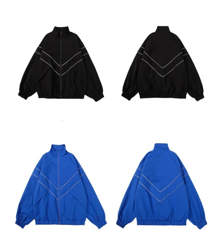 画像5: Unisex stand collar zip up windbreaker jacket uniform  blouson Stadium jumper ユニセックス 男女兼用スタンドカラージップアップウインドブレーカージャケット MA-1 ボンバー ジャケット ブルゾン (5)