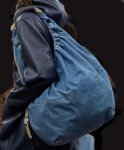 画像3: catwalk large capacity garbage denim pleated shoulder tote bag　キャットウォークデニムラージキャパシティーショルダートートショッピング通学 通勤  (3)