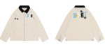 画像1: unisex star letter patch embroidery splicing lapel jacket 　ユニセックス 男女兼用レター刺繍ジップアップジャケットスタジャンスタジアムジャンバー (1)