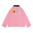 画像10: unisex star letter patch embroidery splicing lapel jacket 　ユニセックス 男女兼用レター刺繍ジップアップジャケットスタジャンスタジアムジャンバー (10)