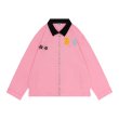 画像9: unisex star letter patch embroidery splicing lapel jacket 　ユニセックス 男女兼用レター刺繍ジップアップジャケットスタジャンスタジアムジャンバー (9)