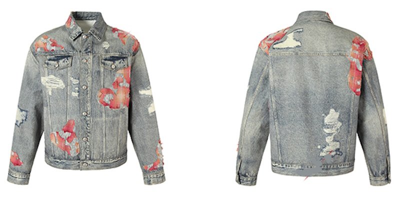 画像2: unisex Damaged & colorful patchwork Denim G Jean Jacket blouson Stadium jumper ユニセックス 男女兼用ダメージ&カラフルパッチワークデニムGジャンジャンパー MA-1 ボンバー ジャケット ブルゾン (2)