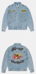 画像4: unisex baseball embroidery Denim G Jean Jacket blouson Stadium jumper ユニセックス 男女兼用ベースボール野球刺繍トデニムGジャンジャンパー MA-1 ボンバー ジャケット ブルゾン (4)