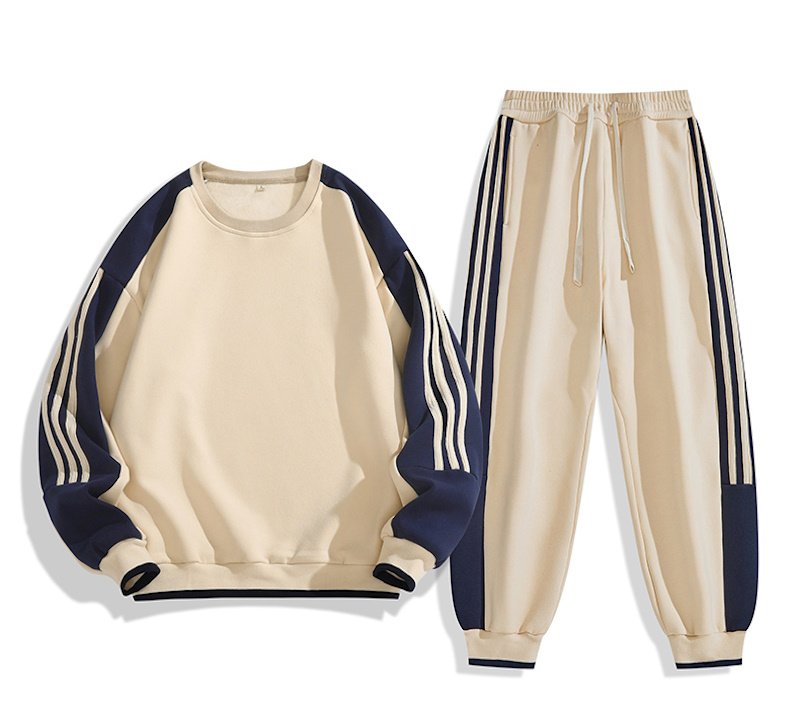 画像2:  Unisex sweatshirt and sweatpants Set up  ユニセックス 男女兼用 3ラインスウェット+パンツセットアップ 上下 (2)