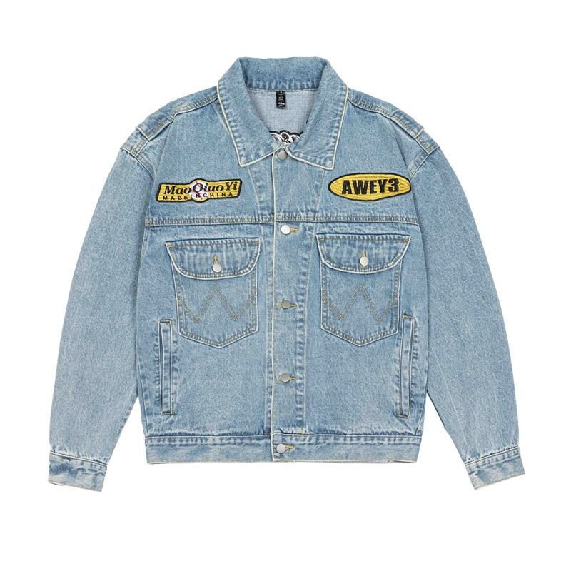 画像2: unisex baseball embroidery Denim G Jean Jacket blouson Stadium jumper ユニセックス 男女兼用ベースボール野球刺繍トデニムGジャンジャンパー MA-1 ボンバー ジャケット ブルゾン (2)