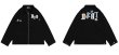 画像2: unisex star letter patch embroidery splicing lapel jacket 　ユニセックス 男女兼用レター刺繍ジップアップジャケットスタジャンスタジアムジャンバー (2)