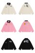 画像4: unisex star letter patch embroidery splicing lapel jacket 　ユニセックス 男女兼用レター刺繍ジップアップジャケットスタジャンスタジアムジャンバー (4)