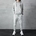画像2: Men& Women Broken swoosh Setup Hoodie and Pants Set  バスケットNO１ブロークン スウォッシュ プリントセットアップユニセックス男女兼用スウェットフーディ＆パンツセット (2)