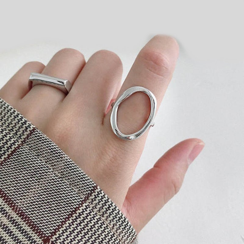 画像7: Unisex frame ring finger ring　フレームリング指輪 ゴールド シルバー2カラー (7)