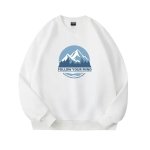 画像2: Men and women Long sleeve Follow your mind Mountain Mount Peak Round Neck Sweatshirts ユニセックス 男女兼用 マウンテン マウント プリントプルオーバ ートレーナー  (2)