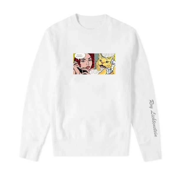 画像1: Men's Unisex Roy Lichtenstein  Long-sleeved T-shirt  oversize pullover sweatshirt  ユニセックス 男女兼用 ロイ・リキテンスタイン オーバーサイズ長袖 Tシャツ 薄手スウェットシャツ (1)