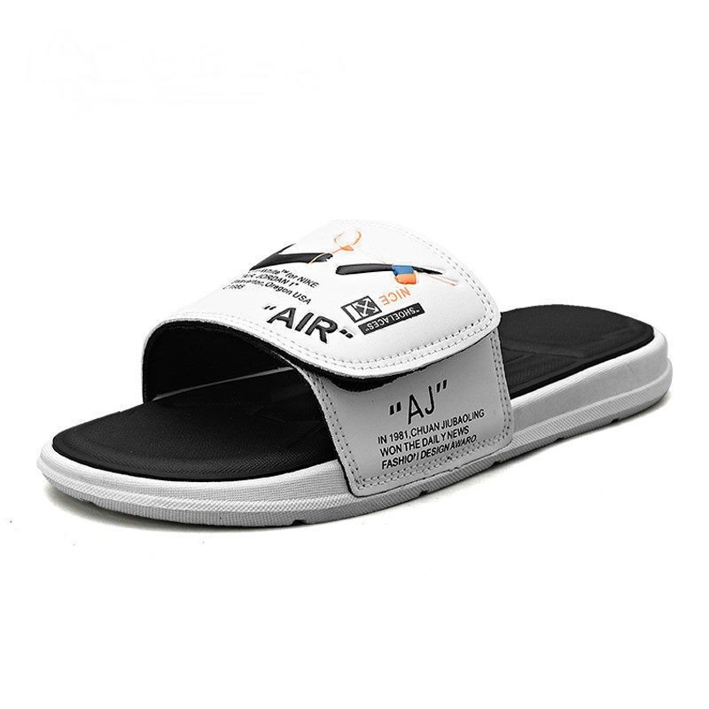 画像1: 24 Broken swoosh Flat Sandals Band Sliders slippers  ユニセック男女兼用ブロークンスウォッシュ レザーフリップフロップサンダルシャワーサンダル ビーチサンダル　 (1)