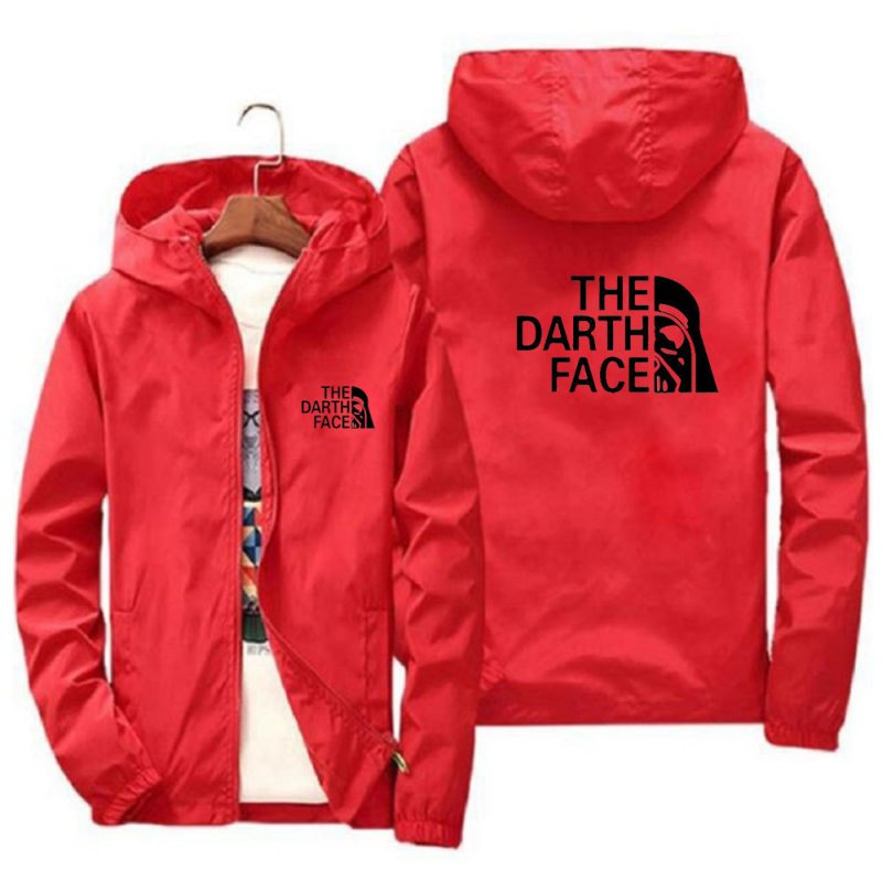 画像14: unisex THE DARTH FACE  contrast workwear hooded jacket jumper ユニセックス 男女兼用ダースフェイスフーディウインドブレーカージャケットスタジアムジャンパー スタジャン  ブルゾン (14)