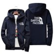 画像2: unisex THE DARTH FACE  contrast workwear hooded jacket jumper ユニセックス 男女兼用ダースフェイスフーディウインドブレーカージャケットスタジアムジャンパー スタジャン  ブルゾン (2)