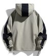 画像6: unisex outdoor waterproof contrast stitching workwear hooded jacket jumper ユニセックス 男女兼用防水コントラストステッチフーディジャケットスタジアムジャンパー スタジャン  ブルゾン (6)
