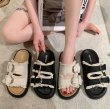 画像4: Unisex fringe denim metal belt sandals slippers flip flops 　ユニセックスフリンジデニム 金具ベルトサンダルスリッパフリップフロップ　 (4)