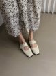 画像6: Women’s Square Toe Retro British Style Half Slippers flat pumps shoes 　フラットフレンチハーフレザーパンプスシューズ (6)