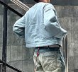 画像3: unisex  distressed harrington denim jacket G JeanStadium jumper  ユニセックス 男女兼用ダメージハリントンデニムGジャンジャンパー MA-1 ボンバー ジャケット ブルゾン (3)