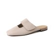 画像10: Women’s Square Toe Retro British Style Half Slippers flat pumps shoes 　フラットフレンチハーフレザーパンプスシューズ (10)