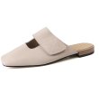 画像1: Women’s Square Toe Retro British Style Half Slippers flat pumps shoes 　フラットフレンチハーフレザーパンプスシューズ (1)