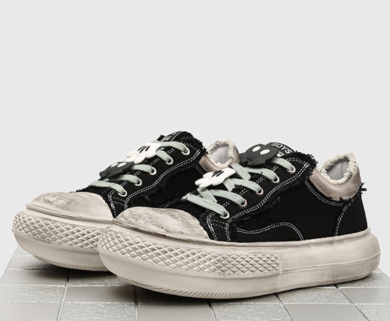 Men's Mickey Mouse Dark Old Dirty Sneakers Platform