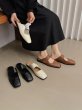 画像9: Women’s Square Toe Retro British Style Half Slippers flat pumps shoes 　フラットフレンチハーフレザーパンプスシューズ (9)