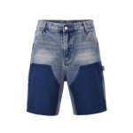画像1: Unisex Vintage WASHED SPLICED DENIM SHORTS Denim Pant 男女兼用 ユニセックス ヴィンテージデニムハーフパンツ　ジーンズ (1)