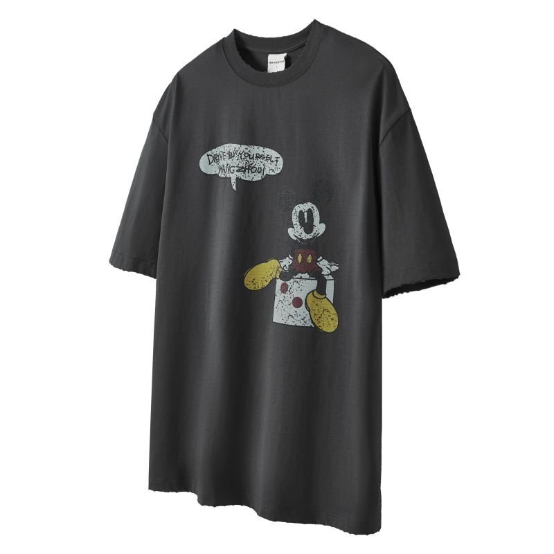 画像3: vintage printed Mickey printed round neck short sleeve T-shirt 　 ユニセックス男女兼用ヴィンテージミッキーマウスミッキープリント半袖 Tシャツ (3)