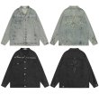 画像5: unisex American high street letter star patch embroidered denim jacket G Jean  ユニセックス 男女兼用スター刺繍デニムGジャンジャンパー MA-1 ボンバー ジャケット ブルゾン (5)