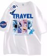 画像6: Unisex NASA×TRAVEL print short-sleeved T-shirt  男女兼用 ユニセックス ナサ×トラベルイラストプリント 半袖Tシャツ  (6)
