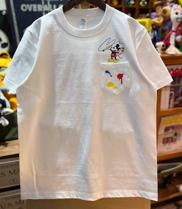 画像4: Unisex painter mickey mouse short-sleeved T-shirt  男女兼用 ユニセックス ペインターミッキーマウスミッキープリント 半袖Tシャツ  (4)