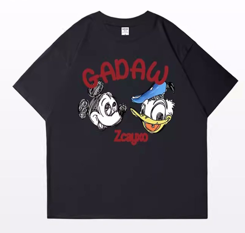 画像4: Mickey Mouse Mickey & Donald Duck printed round neck short sleeve T-shirt   ユニセックス男女兼用ミッキーマウスミッキー&ドナルドダックプリント半袖 Tシャツ (4)