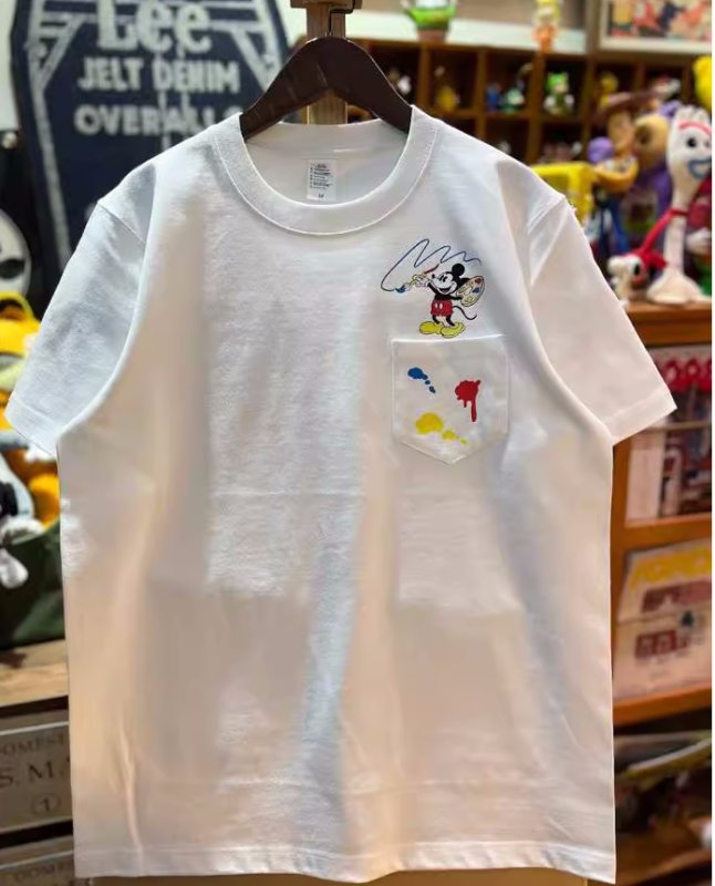 画像5: Unisex painter mickey mouse short-sleeved T-shirt  男女兼用 ユニセックス ペインターミッキーマウスミッキープリント 半袖Tシャツ  (5)
