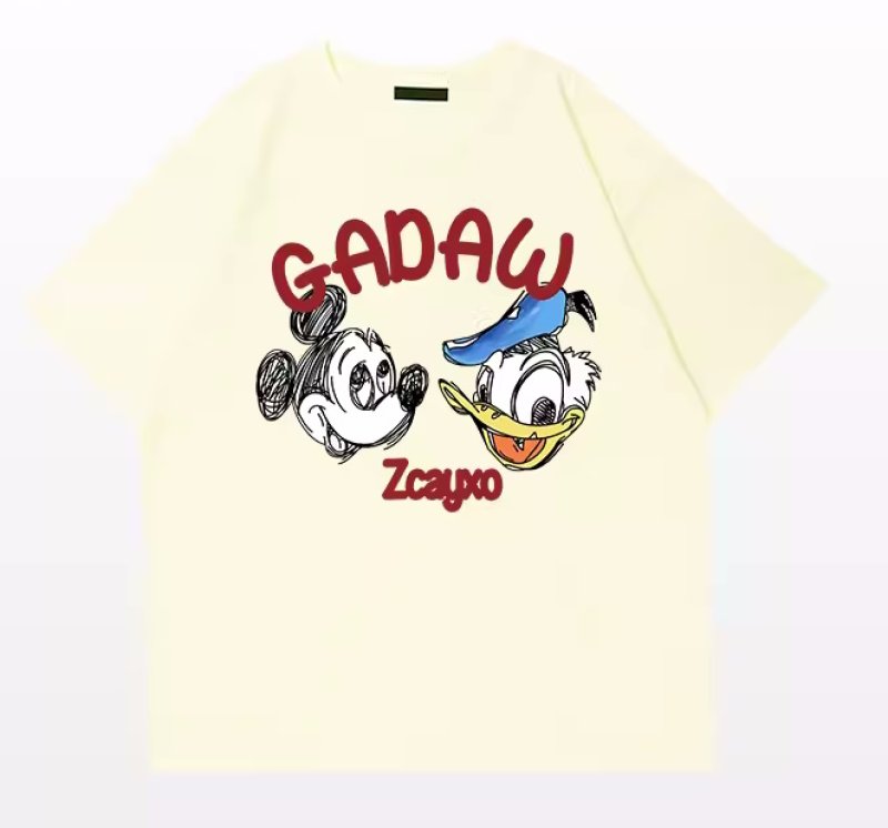 画像2: Mickey Mouse Mickey & Donald Duck printed round neck short sleeve T-shirt   ユニセックス男女兼用ミッキーマウスミッキー&ドナルドダックプリント半袖 Tシャツ (2)