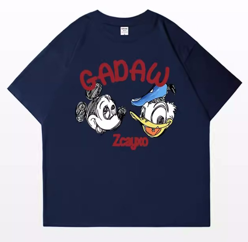 画像3: Mickey Mouse Mickey & Donald Duck printed round neck short sleeve T-shirt   ユニセックス男女兼用ミッキーマウスミッキー&ドナルドダックプリント半袖 Tシャツ (3)