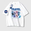 画像2: Unisex NASA×TRAVEL print short-sleeved T-shirt  男女兼用 ユニセックス ナサ×トラベルイラストプリント 半袖Tシャツ  (2)