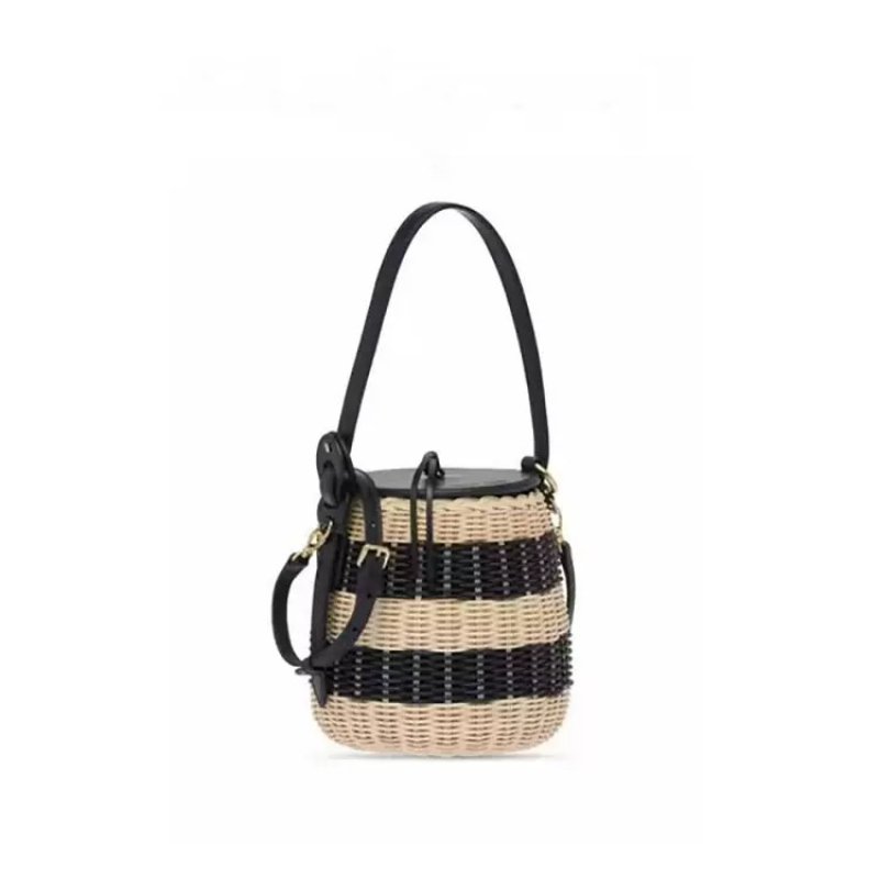 画像2: Woman wicker leather shoulder bag  シンプルトート セカンド籠 かごバッグ 手提げ 籐バッグ カゴバッグ ナチュラル (2)