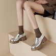 画像3: Women’s  soft leather platform loafers shoes 　レザー厚底プラットフォームローファースリッポンシューズ (3)