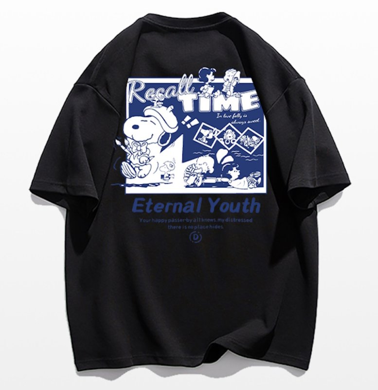 画像3: Snoopy & Family Print  round neck short sleeve T-shirt   ユニセックス男女兼用スヌーピー&ファミリープリント半袖 Tシャツ (3)