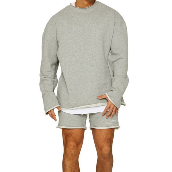 画像1: Men& Women sweatshirt top and bottom set sports sweatshirt shortsSet  ユニセックス男女兼用ウェット上下セットスポーツトレーナーショートパンツセットアップ (1)