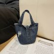 画像2: 23 Y2K Vintage Denim Remake PC tote shoulder bag デニム リメイク PCトートショルダーバッグ (2)