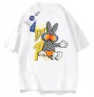 画像2: Damier checkered pattern rabbit round neck short sleeve T-shirt 　 ユニセックス男女兼用ダミエラビット半袖 Tシャツ (2)