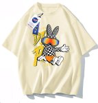 画像5: Damier checkered pattern rabbit round neck short sleeve T-shirt 　 ユニセックス男女兼用ダミエラビット半袖 Tシャツ (5)