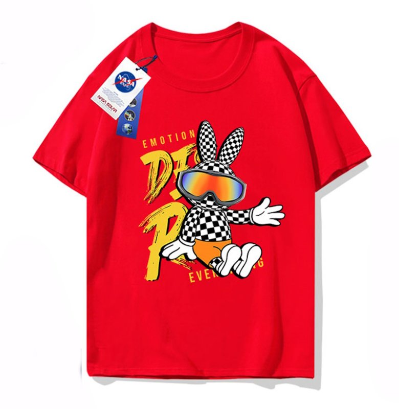 画像7: Damier checkered pattern rabbit round neck short sleeve T-shirt 　 ユニセックス男女兼用ダミエラビット半袖 Tシャツ (7)