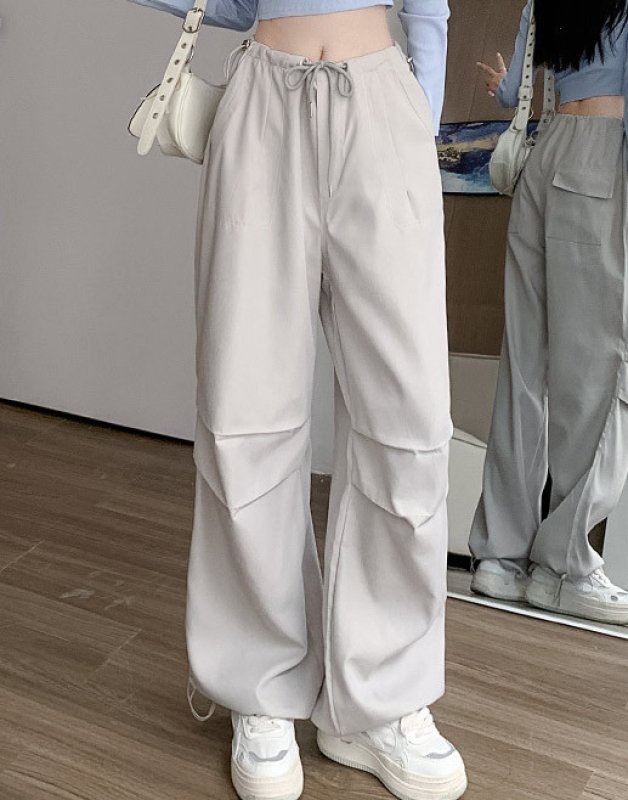 画像11: high-waisted parachute pants cargo pants   ハイウエストパラシュートパンツ カーゴ パンツ  (11)