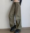 画像9: high-waisted parachute pants cargo pants   ハイウエストパラシュートパンツ カーゴ パンツ  (9)