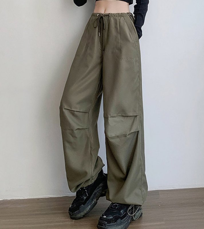 画像9: high-waisted parachute pants cargo pants   ハイウエストパラシュートパンツ カーゴ パンツ  (9)